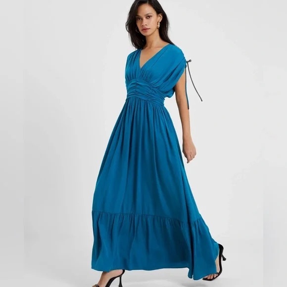FRENCH CONNECTION Maxi Dress Polyester Women’s Size 6US Color: Ocean Depth NWT - Picture 3 of 16